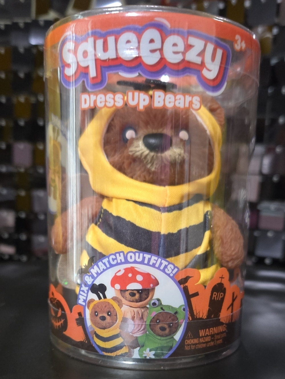 New Squeeezy Dress Up Bear in Yellow and Black Bee Outfit